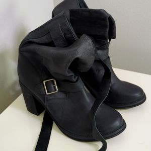 Never been worn black heeled leather boots. Jeffrey Campbell. Size 11.